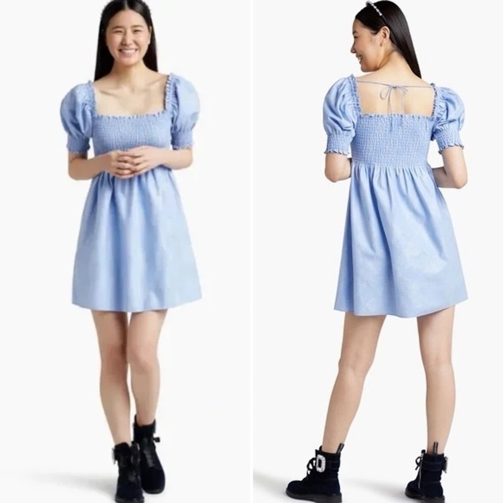 Hill House Baby Blue Puff-Sleeve Mini Dress